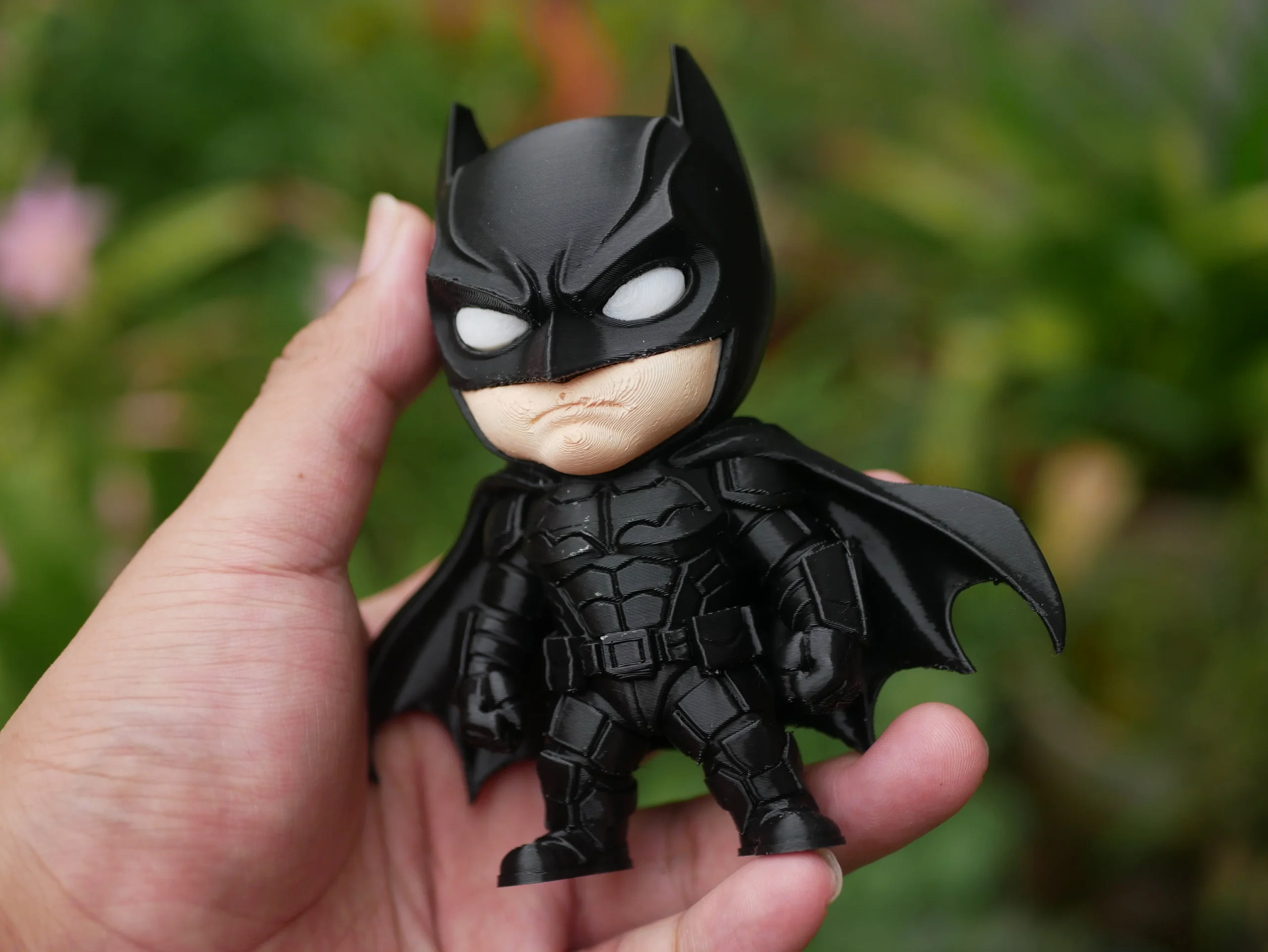 Batman Chibi Figure – Superhero Collectible Desk Decor | 3D Printed Miniature Display Model